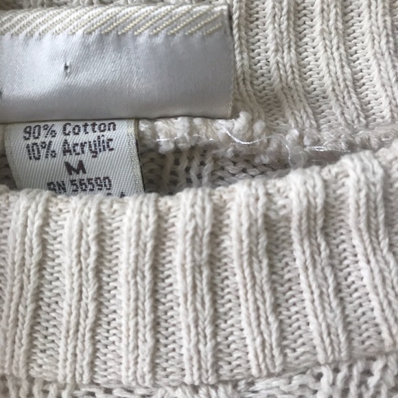 Vintage Cable Knit Crewneck Sweater Ivory - Picture 3 of 7